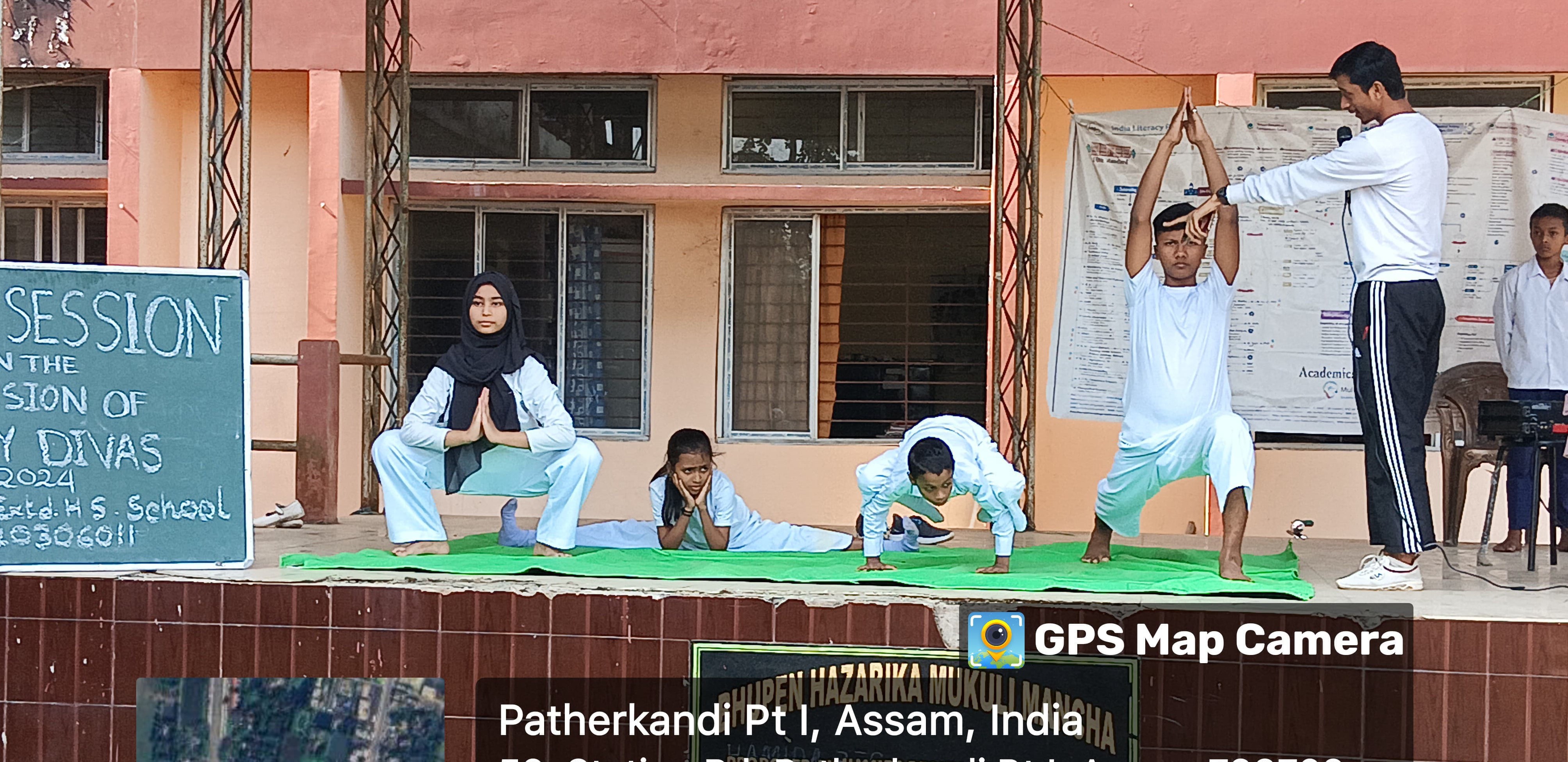 Students practicing Taekwondo forms